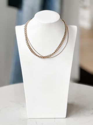 Curb and Box Chain Necklace