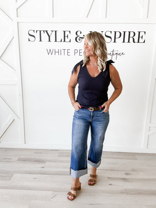 Brooklyn Ribbed Bow Tie Tank