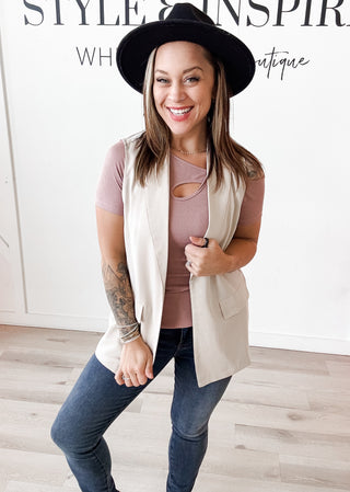 Sophia Open Front Blazer Vest