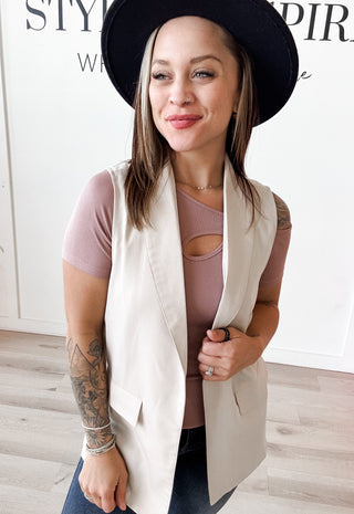 Sophia Open Front Blazer Vest
