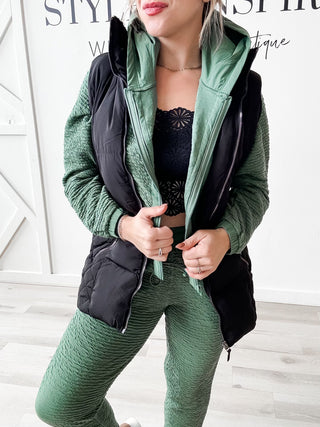 Jasmine Quilted Detail Hooded Vest