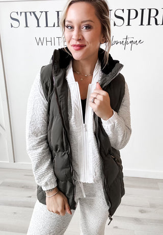 Jasmine Quilted Detail Hooded Vest