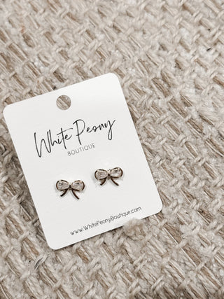 Crystal Bow Stud Earring *Final Sale*