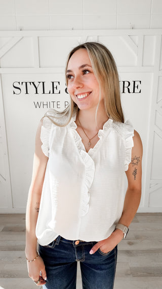 Darla Ruffle Detail Sleeveless Top