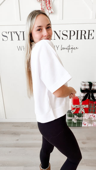 Macie Double Knit Half Sleeve Top