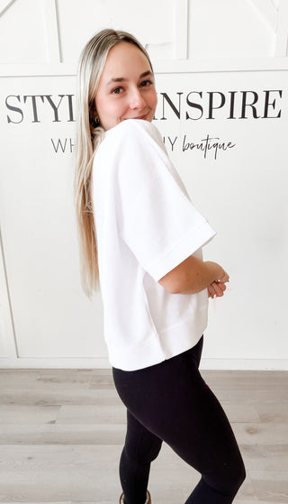 Macie Double Knit Half Sleeve Top