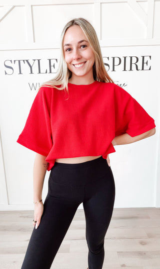 Macie Double Knit Half Sleeve Top