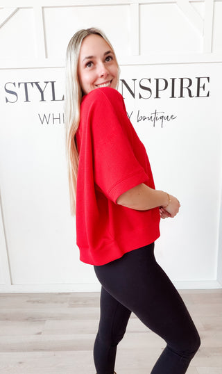Macie Double Knit Half Sleeve Top
