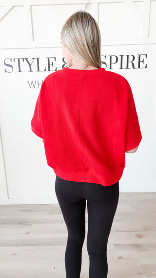 Macie Double Knit Half Sleeve Top