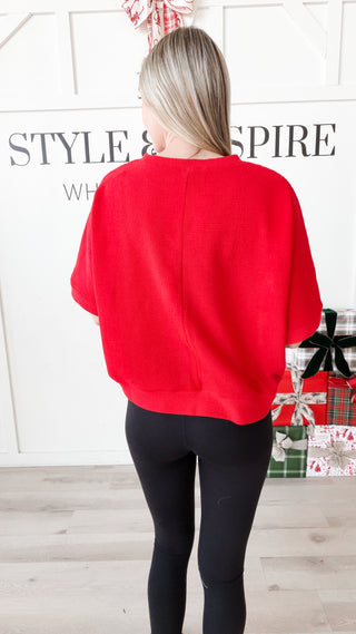 Macie Double Knit Half Sleeve Top