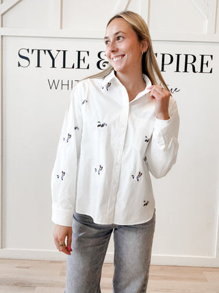 Autumn Embroidered Duck Shirt