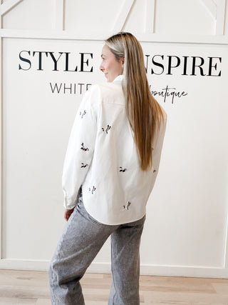 Autumn Embroidered Duck Shirt