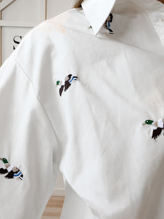 Autumn Embroidered Duck Shirt