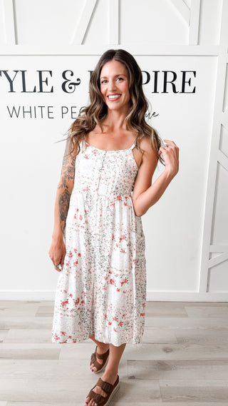 Daisy Patchwork Ditsy Midi Dress