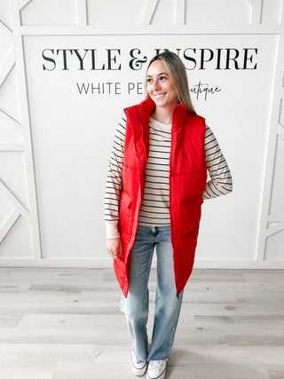 Gwen Long Quilted Vest