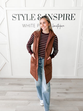 Gwen Long Quilted Vest