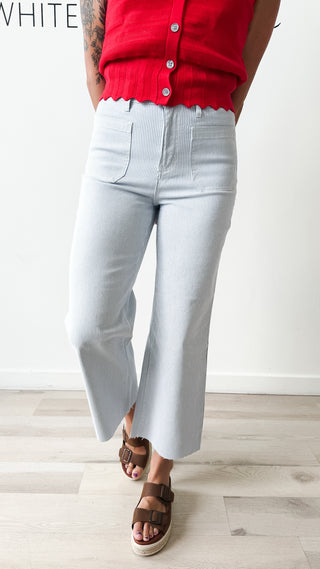 Mica Pin Stripe Crop Jean