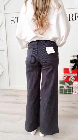 Vervet Pin Stripe Wide Leg Jeans
