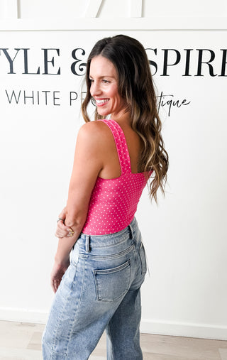 NikiBiki Polka Dot Square Crop Top
