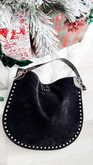 Rosalie Rivet Suede Hobo Bag. *Final Sale*