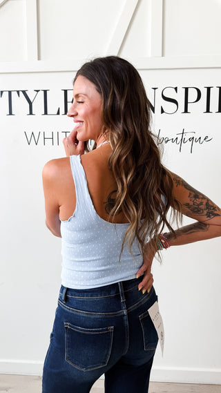 NikiBiki Polka Dot Edge Crop Top