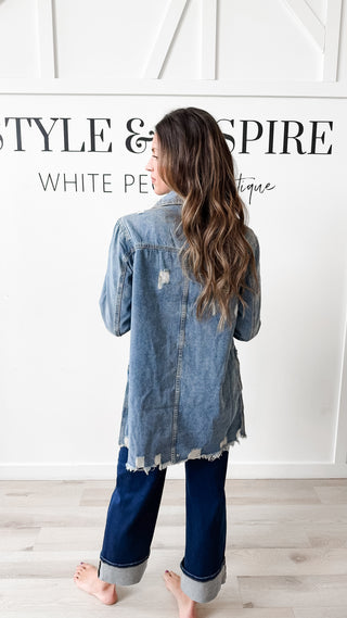 Charlene Washed Western Long Shacket