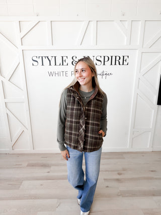 Lynette Plaid Puffer Vest