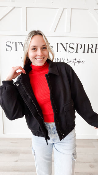 Orian Felt Bomber Jacket