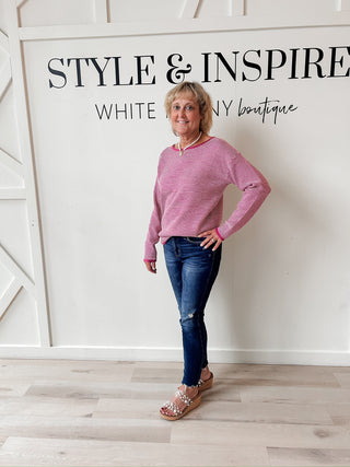 Micah Waffle Pinstripe Sweater