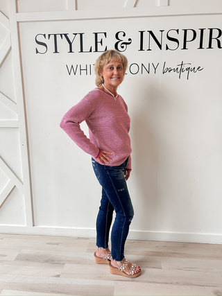 Micah Waffle Pinstripe Sweater