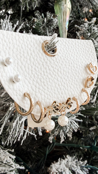 Pearl Heart Hoop Set. *Final Sale*