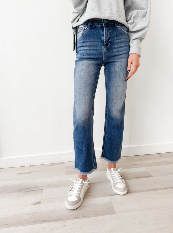 Risen HR Ankle Wide Straight Jeans