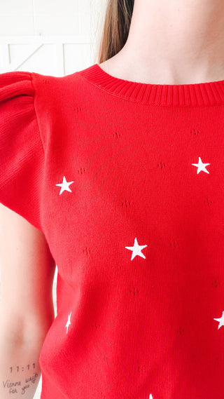 Pammie Flutter Sleeve Star Sweater