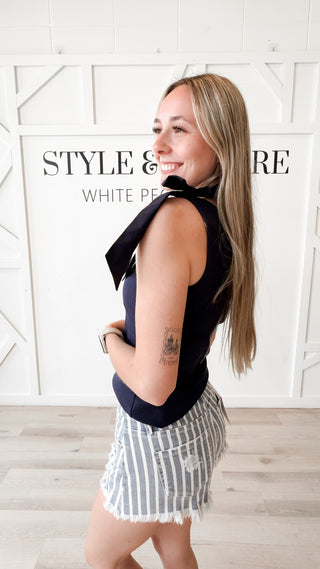 Brooklyn Ribbed Bow Tie Tank