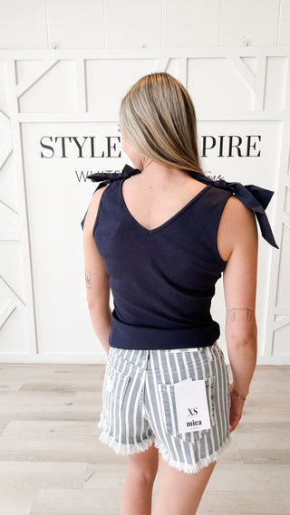 Brooklyn Ribbed Bow Tie Tank