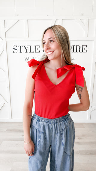 Brooklyn Ribbed Bow Tie Tank
