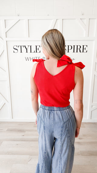 Brooklyn Ribbed Bow Tie Tank