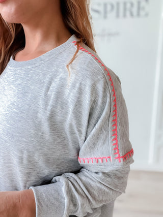 Maddy Accent Stitch Sweatshirt