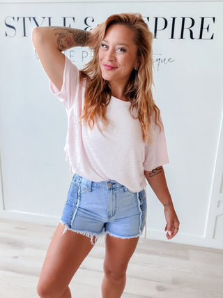 Vervet Two Tone Denim Shorts