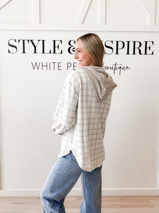 Ellie Plaid Hooded Shacket