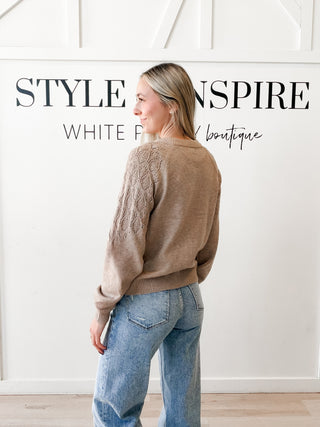 Sandra Scalloped Cable Knit Cardigan