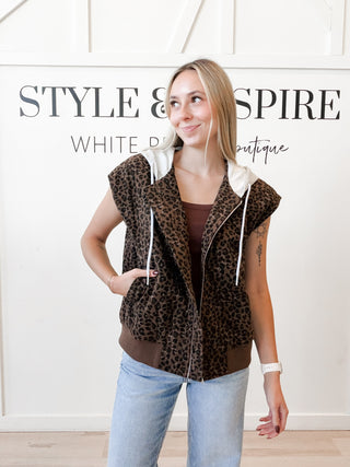 Lexa Hooded Leopard Vest