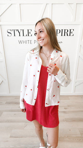 Cherry Embroidered Shirt