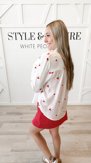 Cherry Embroidered Shirt