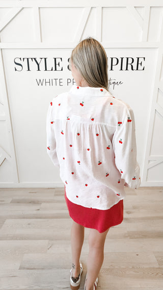 Cherry Embroidered Shirt