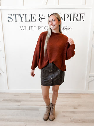Renna Front Snap Mini Skirt
