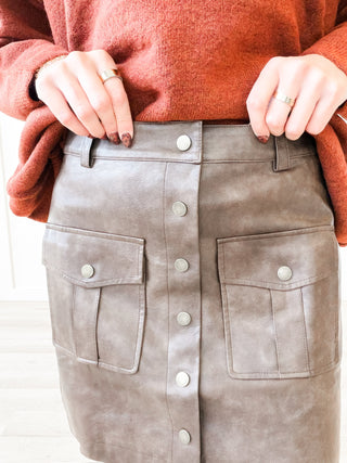 Renna Front Snap Mini Skirt