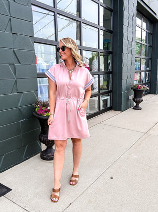 Margot Half Zip Drawstring Dress