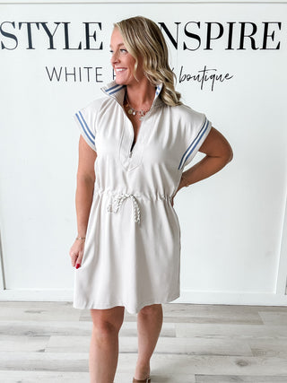 Margot Half Zip Drawstring Dress