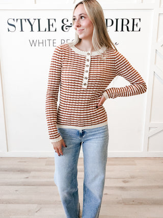 Tina Pointelle Stripe Henley